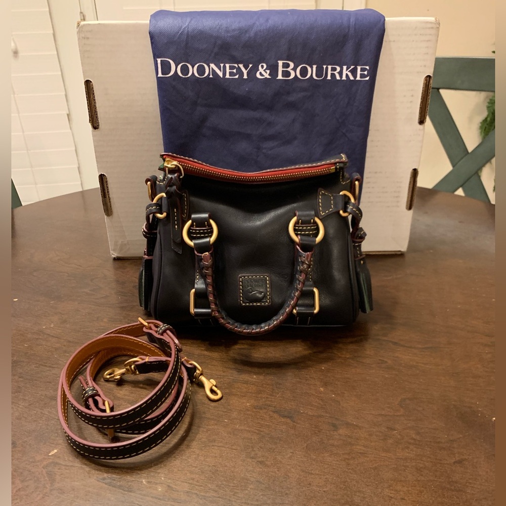 Dooney and Bourke Navy Florentine Leather Nano Satchel